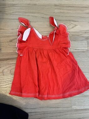 Chloe Red Ruffle Tie-Shoulder Tank Top